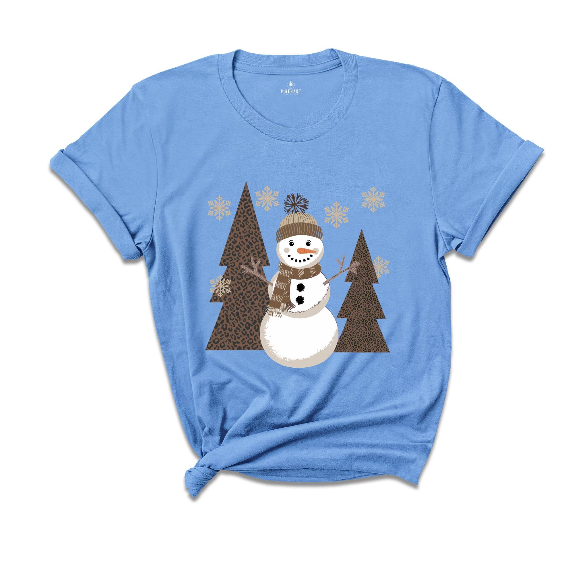 Leopard Christmas Snowman Shirt, Winter Cozy Shirt, Leopard Snowman Shirt, Christmas Shirt, Holiday Shirt, Christmas Mom Shirt