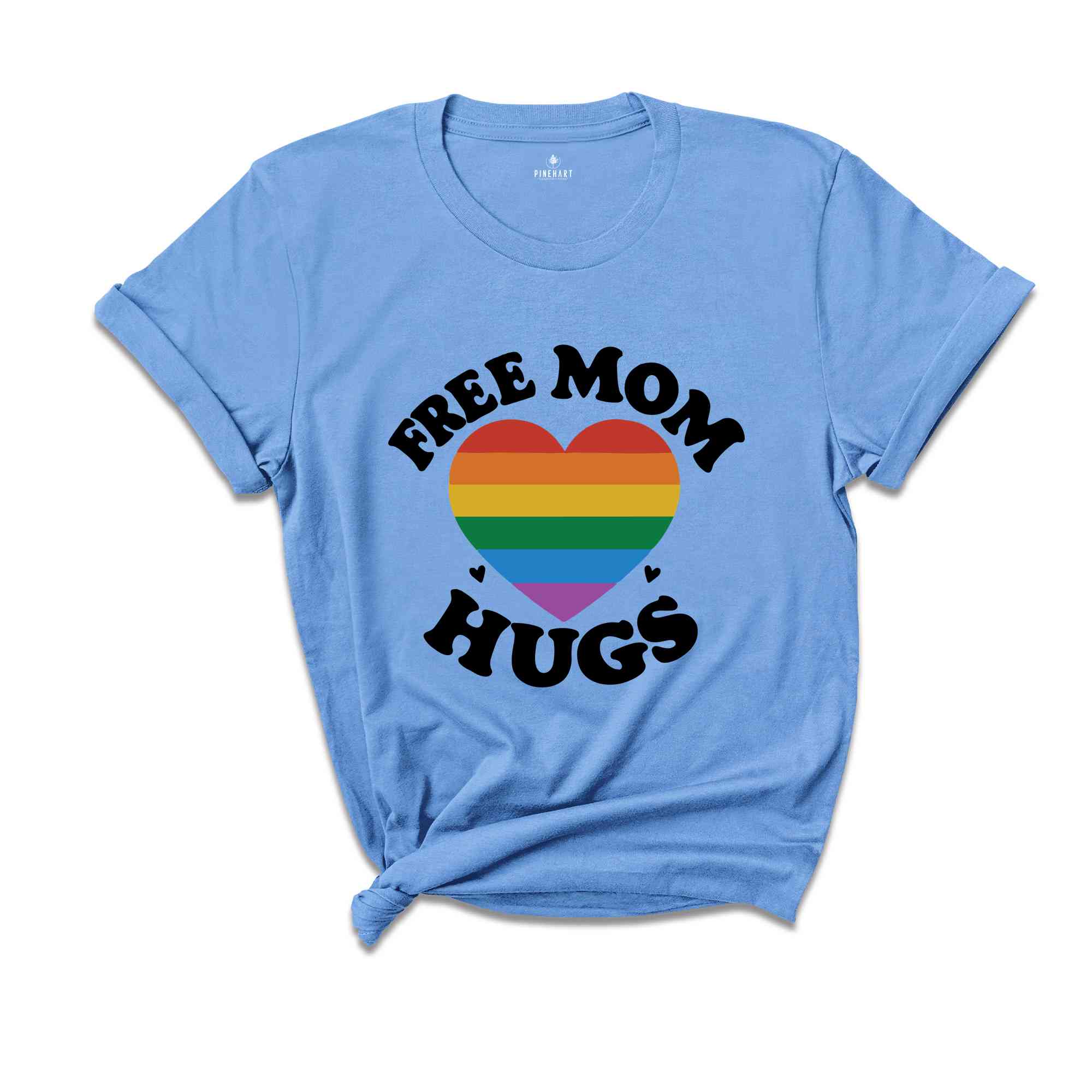 Free Mom Hugs T-Shirt, Proud Mom Apparel, Rainbow Gay Pride T-Shirt, Lgbtq Proud Parent Shirt, Equality Gifts, Rainbow Heart Shirt,Proud Tee