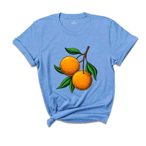 Vintage Orange Shirt, 70s Vintage Style Shirt, Vintage Fruit T-shirt, Aesthetic Shirt, Pastel Colours Shirt