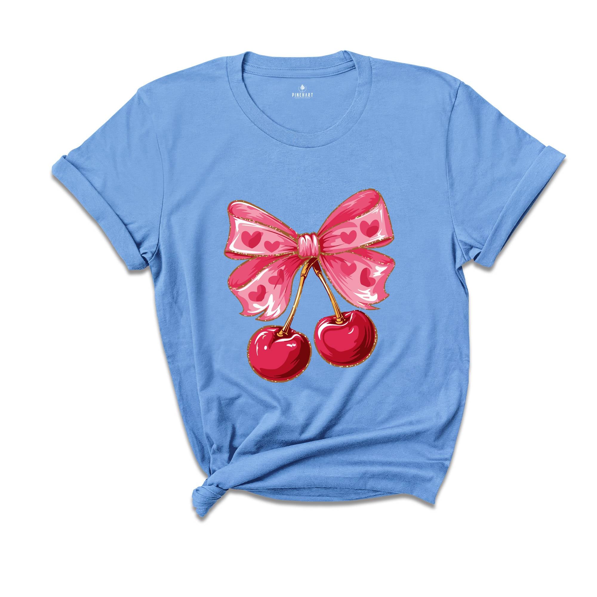 Coquette Valentine Heart Shirt, Valentine Day Shirt, Valentine Bow Shirt, Cherry Coquette core Shirt, Pink Valentine Day Shirt