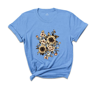 Sunflower Shirt, Cute Sunflower Tee, Mothers Day Gift Shirt, Sunflower Shirt, Floral Tee, Flowers Gift T-shirt