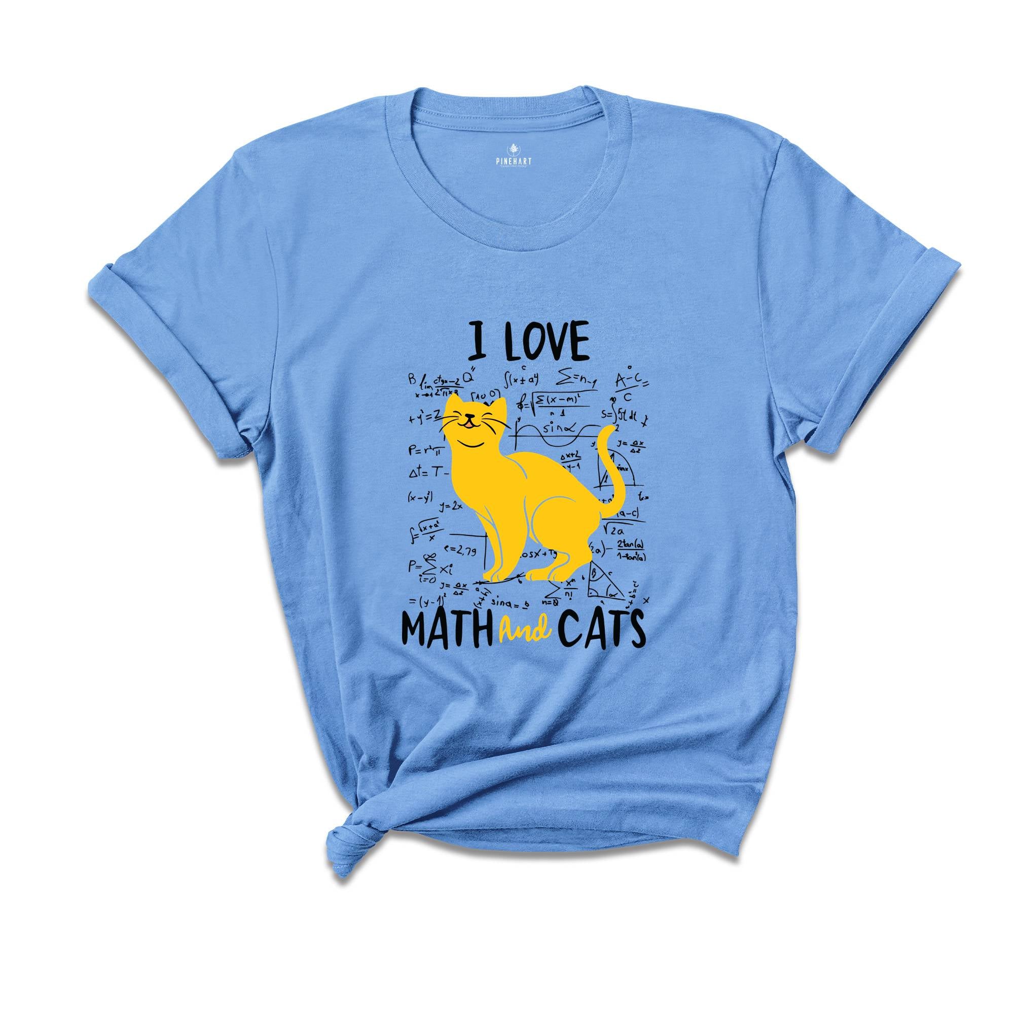 I Love Math And Cats Shirt, Math Shirt, Math Teacher Shirt, Cat Shirt, Cat Lover Gift, Math Teacher Gift