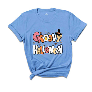 Groovy Halloween Shirt, Retro Halloween Shirt, Spooky Season Shirt, Cute Ghost Shirt, Fall Rainbow Shirt, Autumn Shirt, Halloween Shirt