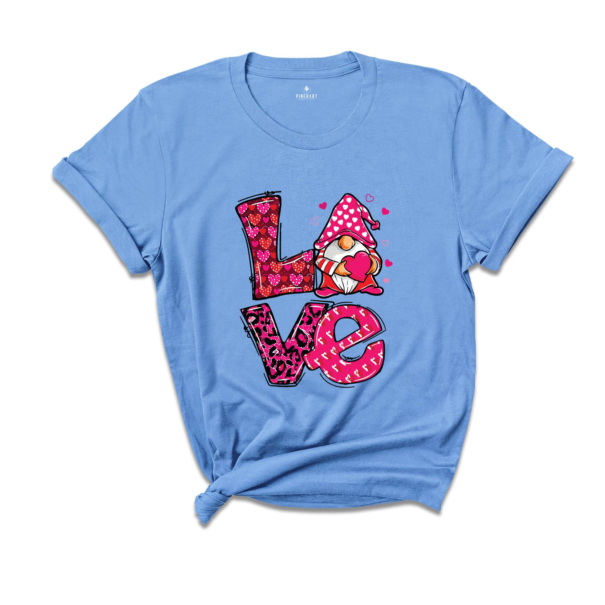 Love Shirt, Love Gnome Shirt, Valentine's Day Shirt, Heart Shirt, Love Heart Shirt, Valentines Gift, Heart Gnome Shirt, Hearts Shirt