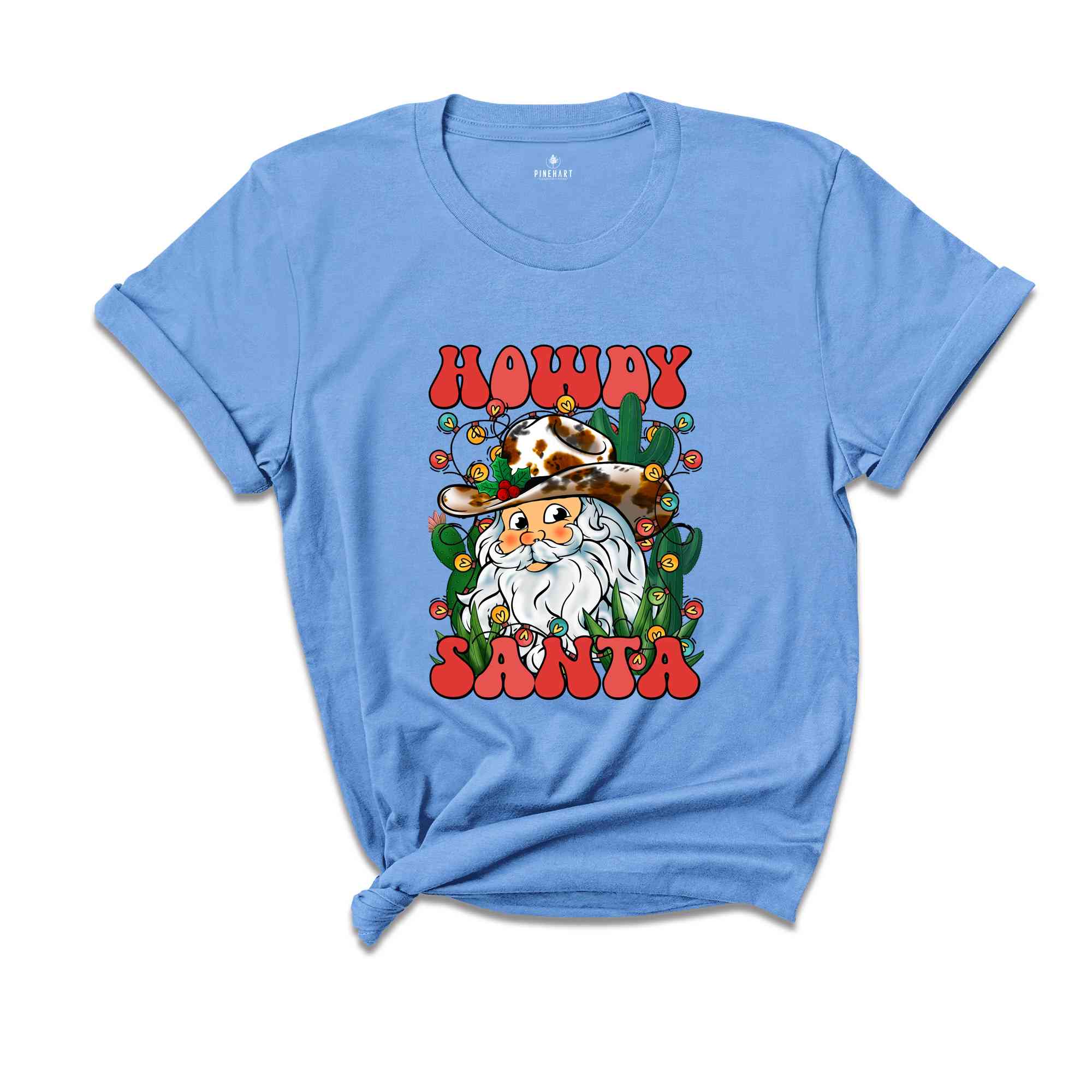 Howdy Santa Shirt, Santa Claus Shirt, Western Santa Shirt, Christmas Party Shirt, Holiday Shirt, Christmas Gift, Cute Christmas Shirt