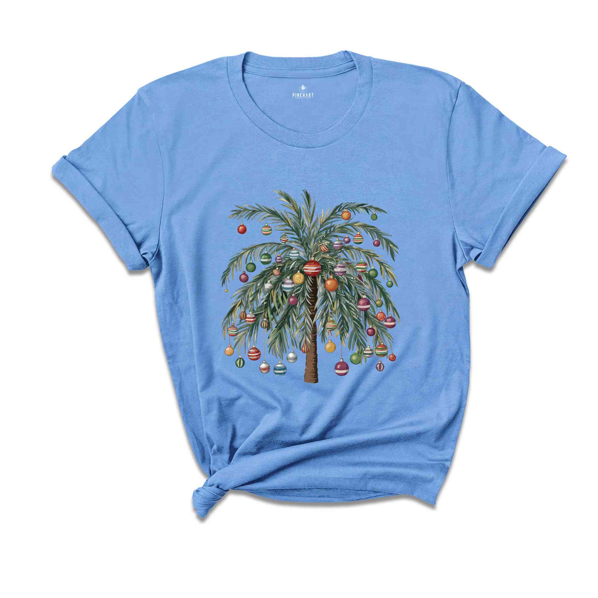 Tropical Christmas Tree Raglan, Palm Tree Holiday Tshirt, Cute Beach Christmas Raglan Shirt, Christmas Palm Tree Shirt