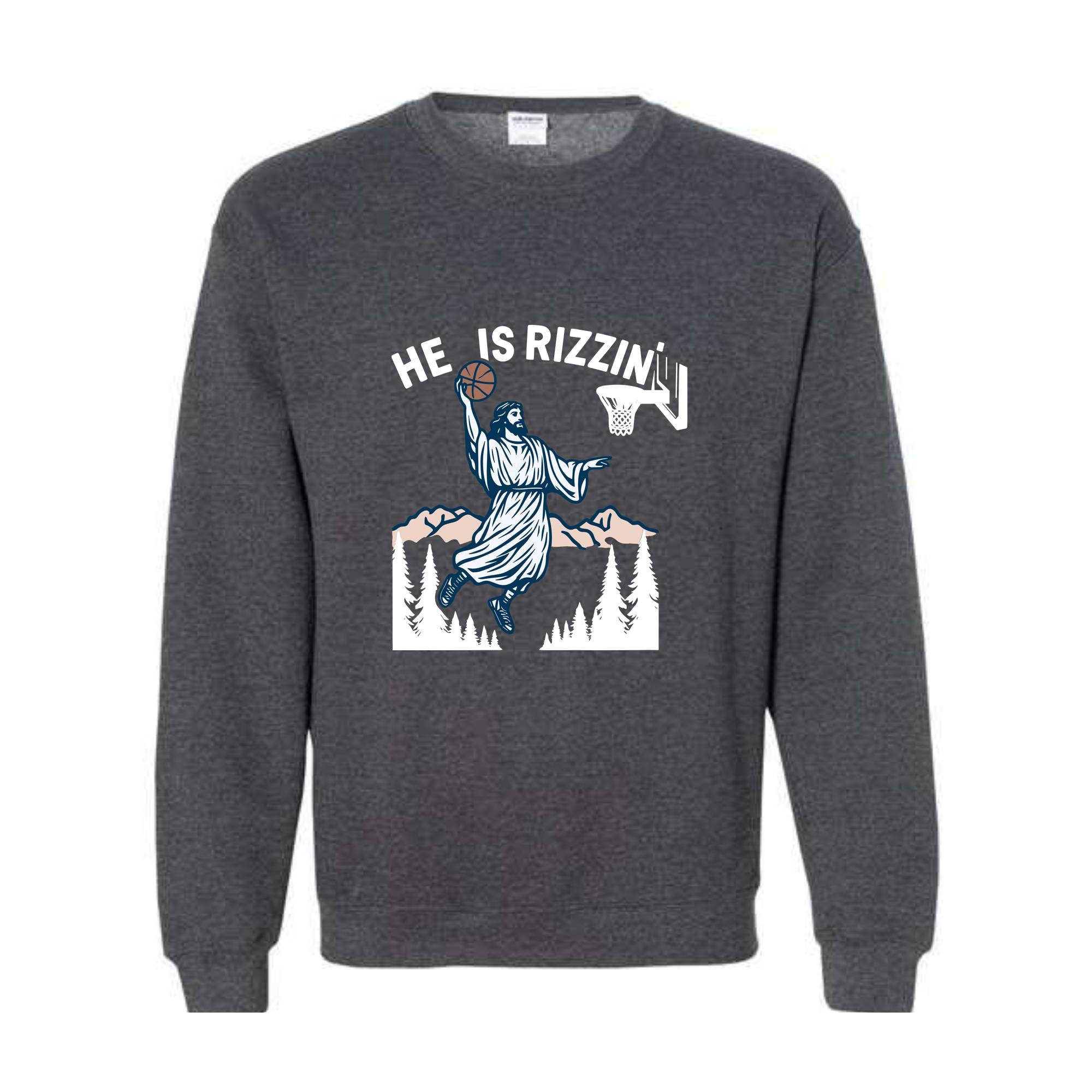 He Is Rizzin' Sweatshirt, Jesus Basketball Easter Sweater, He Is Rizen Funny Easter Sweatshirt, He Is Rizzen Jesus Hoodie, Faith Jesus Gift