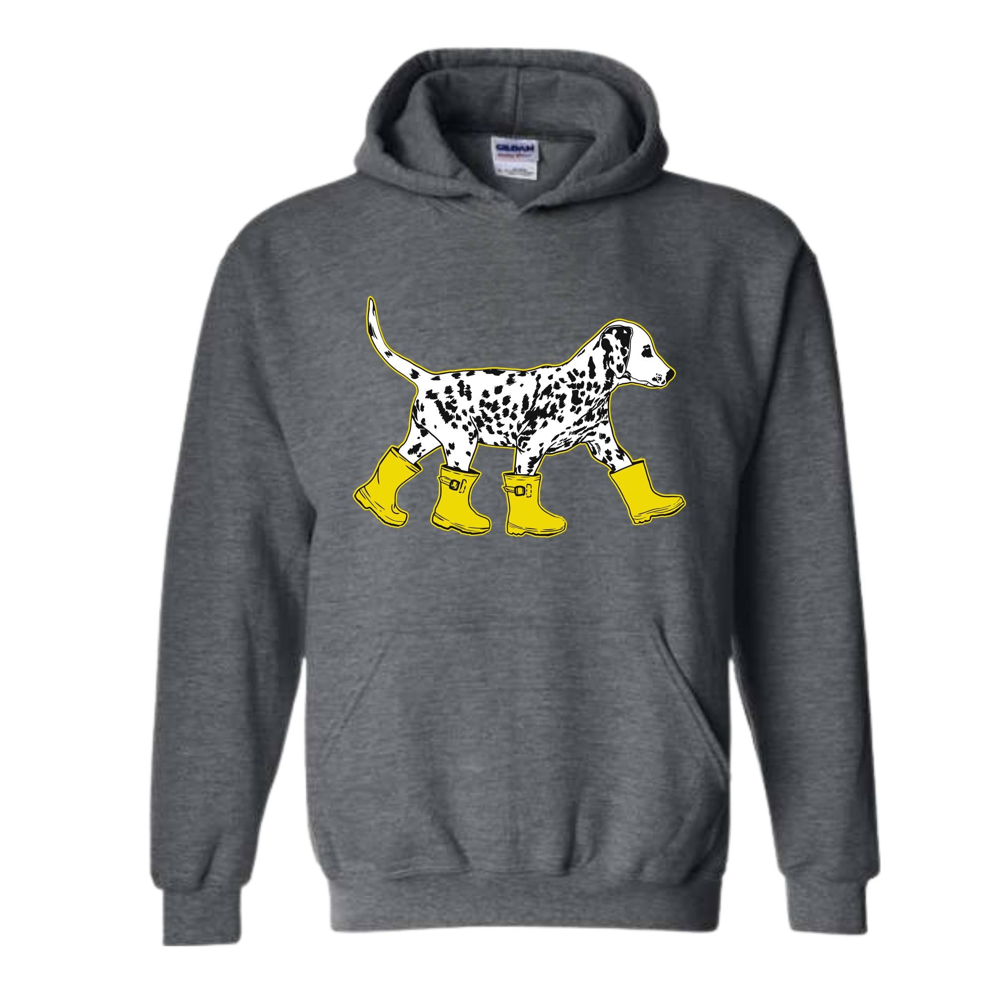 Dog in Boots Sweatshirt, Cute Dalmation Dog Hoodie, Dog Lover Hoodie, Winter Dog Sweater, Dalmation Dog Hoodie, Dog Lover Hoodie