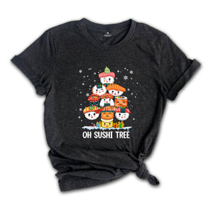 Christmas Oh Sushi Tree T-Shirt, Cute Sushi Gift, Christmas Gift, Japanese Cuisine Sushi Lover Gift, Foodie Shirt, Xmas Sweatshirt