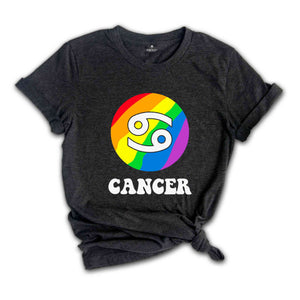 Cancer LGBT Shirt, Zodiac Sign Shirt, Cancer Birthday Shirt, LGBTQ Pride Shirt, Pride Month Shirt, Rainbow Shirt, Zodiac Tshirt