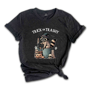 Trick or Trashy Raccoon Halloween Shirt, Cute Raccoon T-Shirt, Retro Raccoon Tee, Halloween Raccoon Tee, Pumpkin Gift