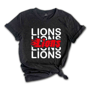 Lions Team Mascot Shirt, Lions Team Shirt, Lions Football Shirt, Lions Fan Shirt, Lions School Shirt, Lions School Spirit