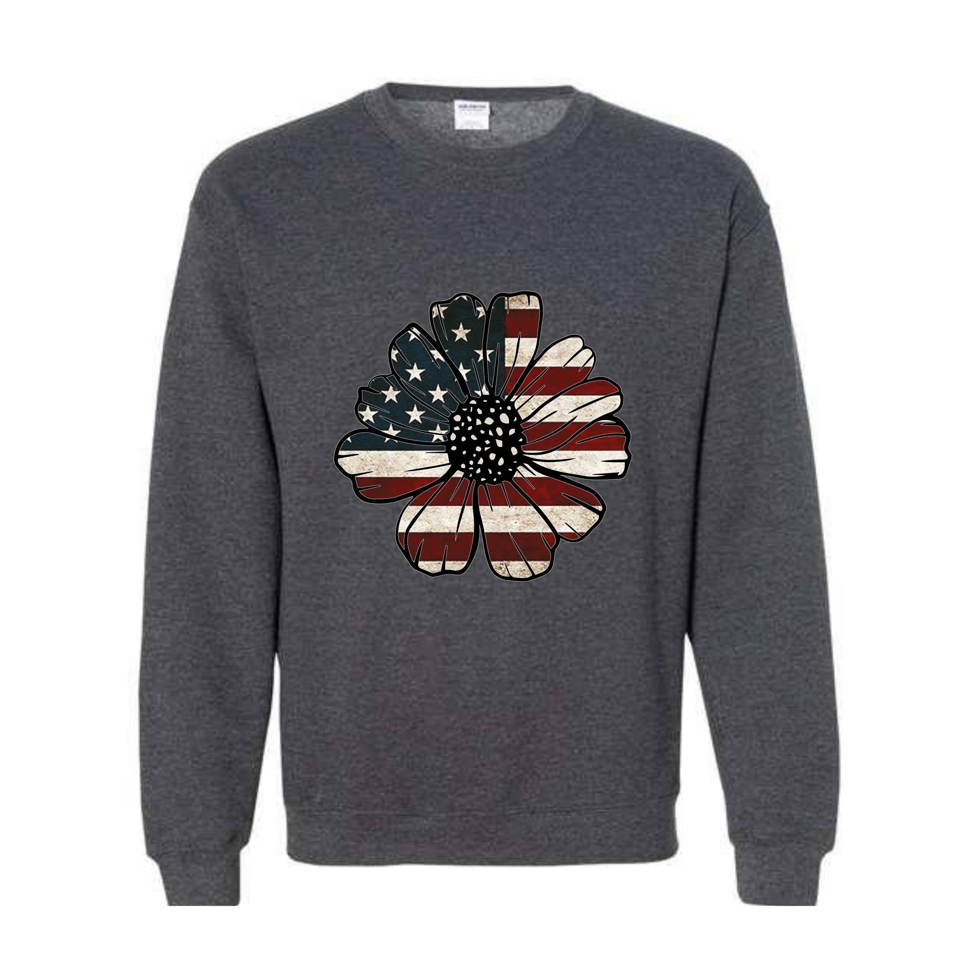 USA Flag Flower Sweatshirt, Independence Day Sweatshirt, 4th Of July Flag Graphic Hoodie, Freedom Sweatshirt, America Sweatshirt