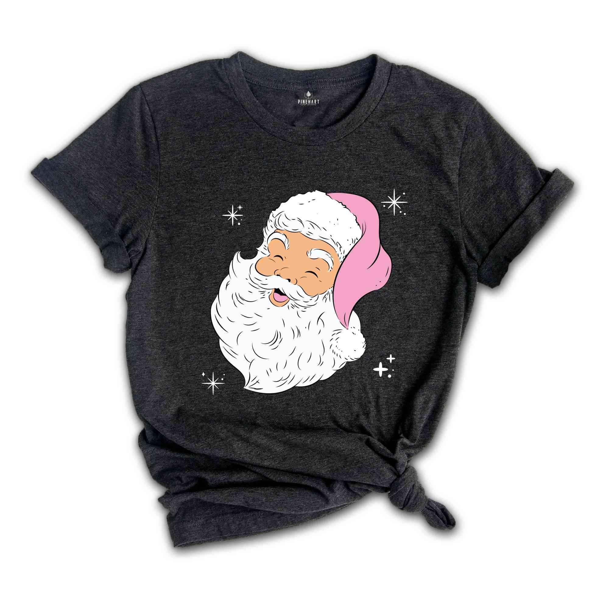 Retro Pink Christmas Santa Shirt, Pink Santa Hat Shirt, Retro Christmas Santa, Pink Christmas, Vintage Santa Shirt