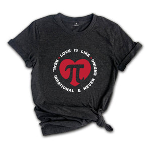 Pi Symbol Heart Shirt, Pi Symbol Math Teacher T-Shirt, Math Funny Tee, Funny Pi Day Shirts For Women, Math Lover Gift Shirts, School Shirt