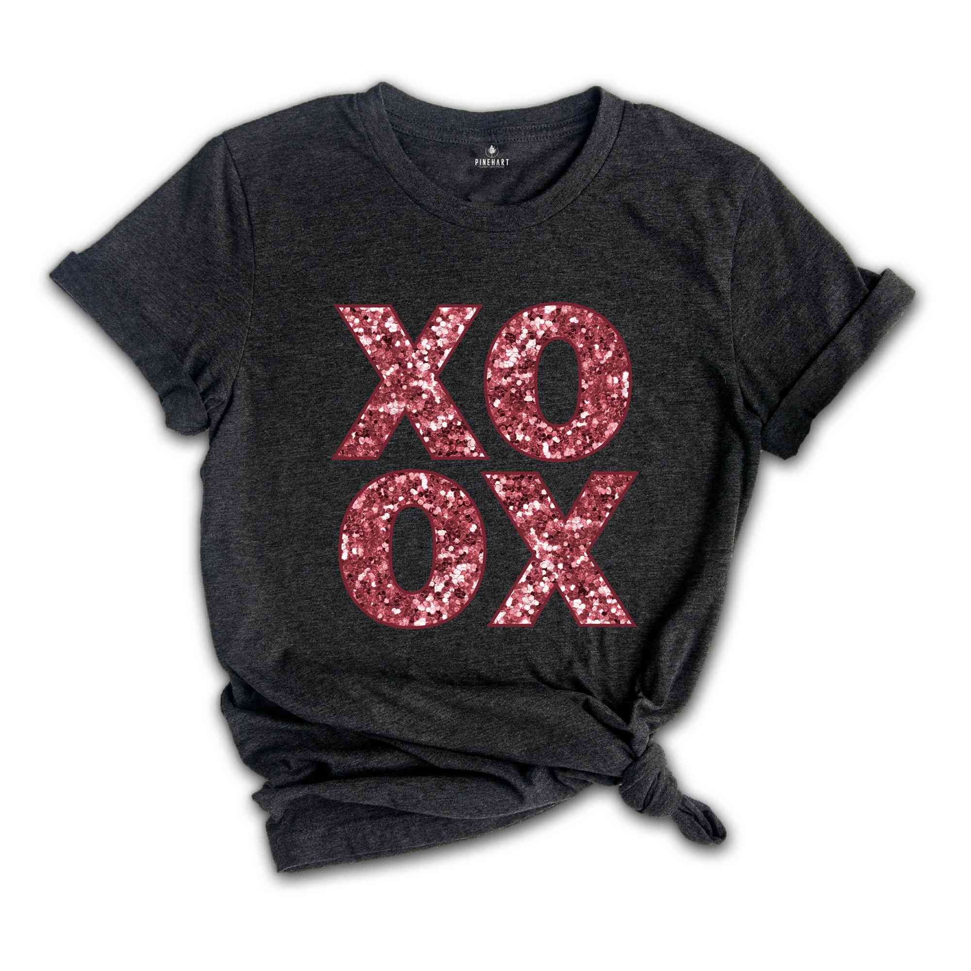 XOXO Shirt, Pink XOXO Shirt, Valentines Day Shirt, Cute Valentines Day Shirt, Valentines Day, Glitter Shirt