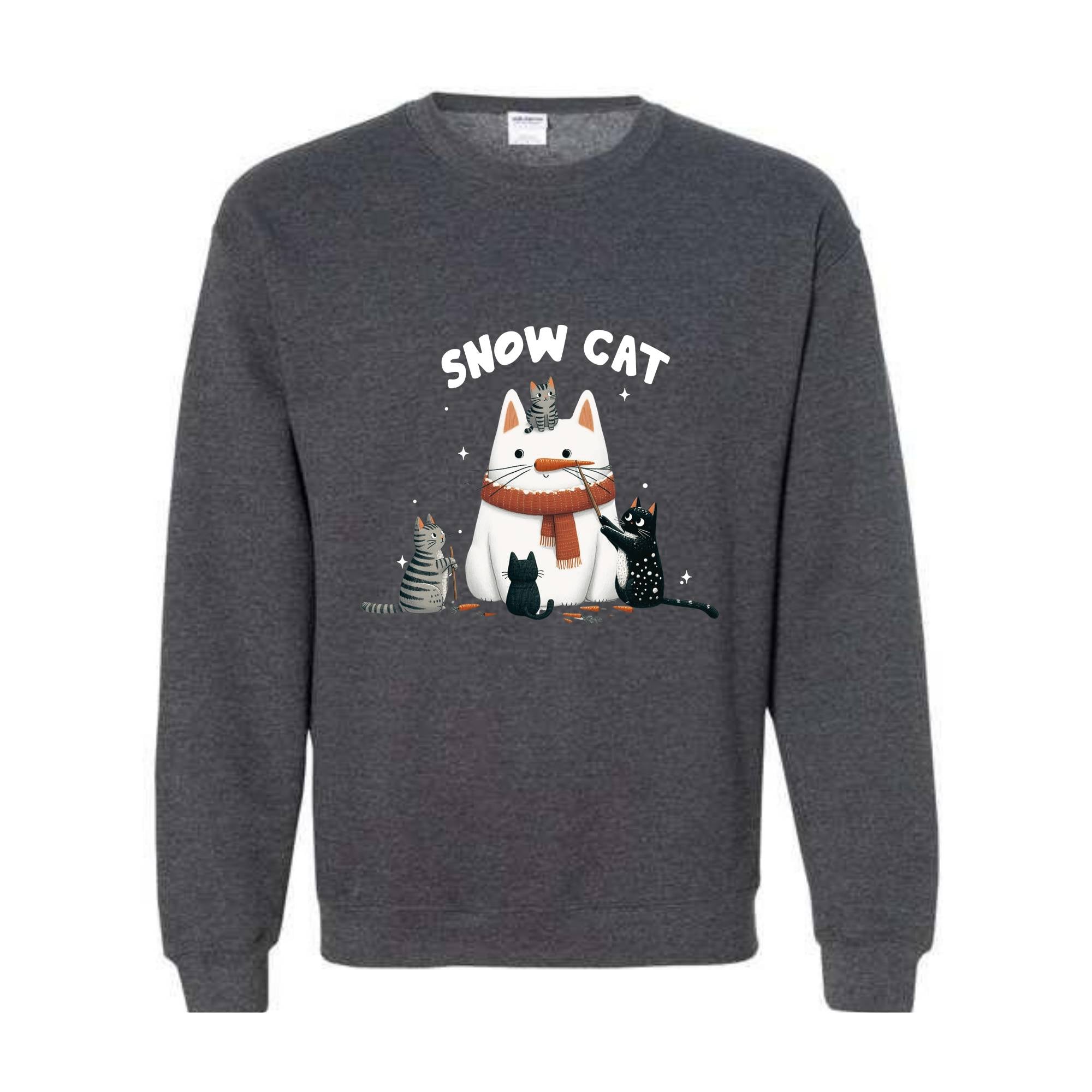 Snow Cat Sweatshirt, Meowy Christmas Sweater, Happy Cat Year Shirt, Cat Christmas Sweatshirt