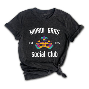 Mardi Gras Social Club Shirt, Mardi Gras Tee, Mardi Gras Party Shirt, Social Club Tee, Mardi Gras T-Shirt, Fat Tuesday Shirt, Fleur De Lis