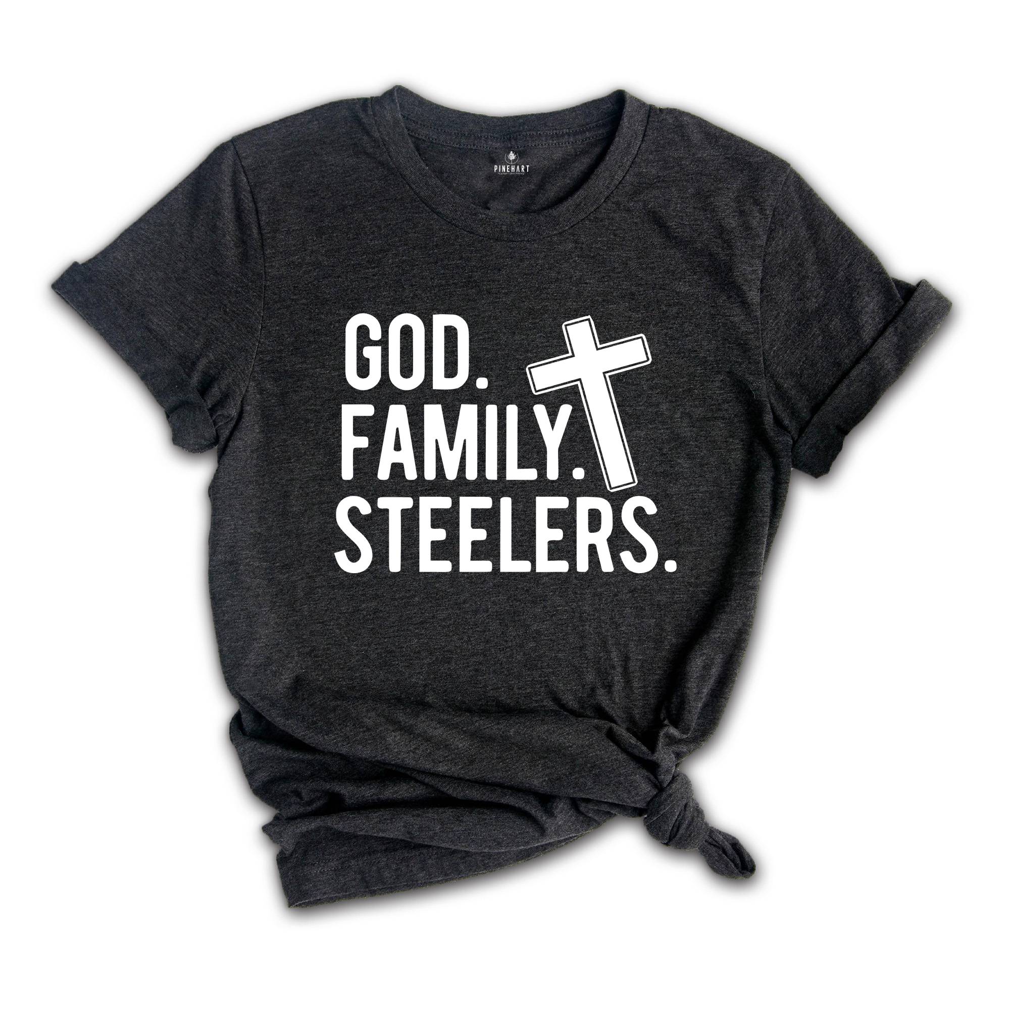 God Family Steelers Shirt, Family Matching Shirt, Christian Shirt, God Shirt, Steelers Shirt, Matching Shirt, Christian Gift, Family Gift