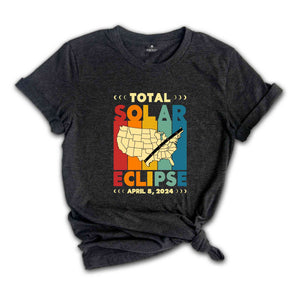 Total Solar Eclipse Shirt, April 8 2024, USA Map, Path of Totality Tee, Eclipse Event 2024 Shirt, Celestial Shirt, Gift for Eclipse Lover