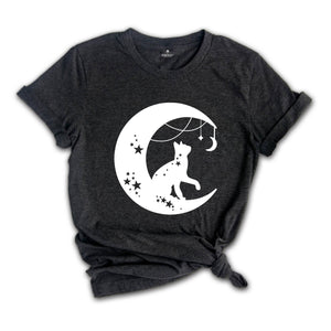 Floral Black Cat Moon T-Shirt, Witchy Black Cat Shirt, Mystical Cat Tee, Moon Phase Tee, Moon With Magic Tee, Black Cat Shirt