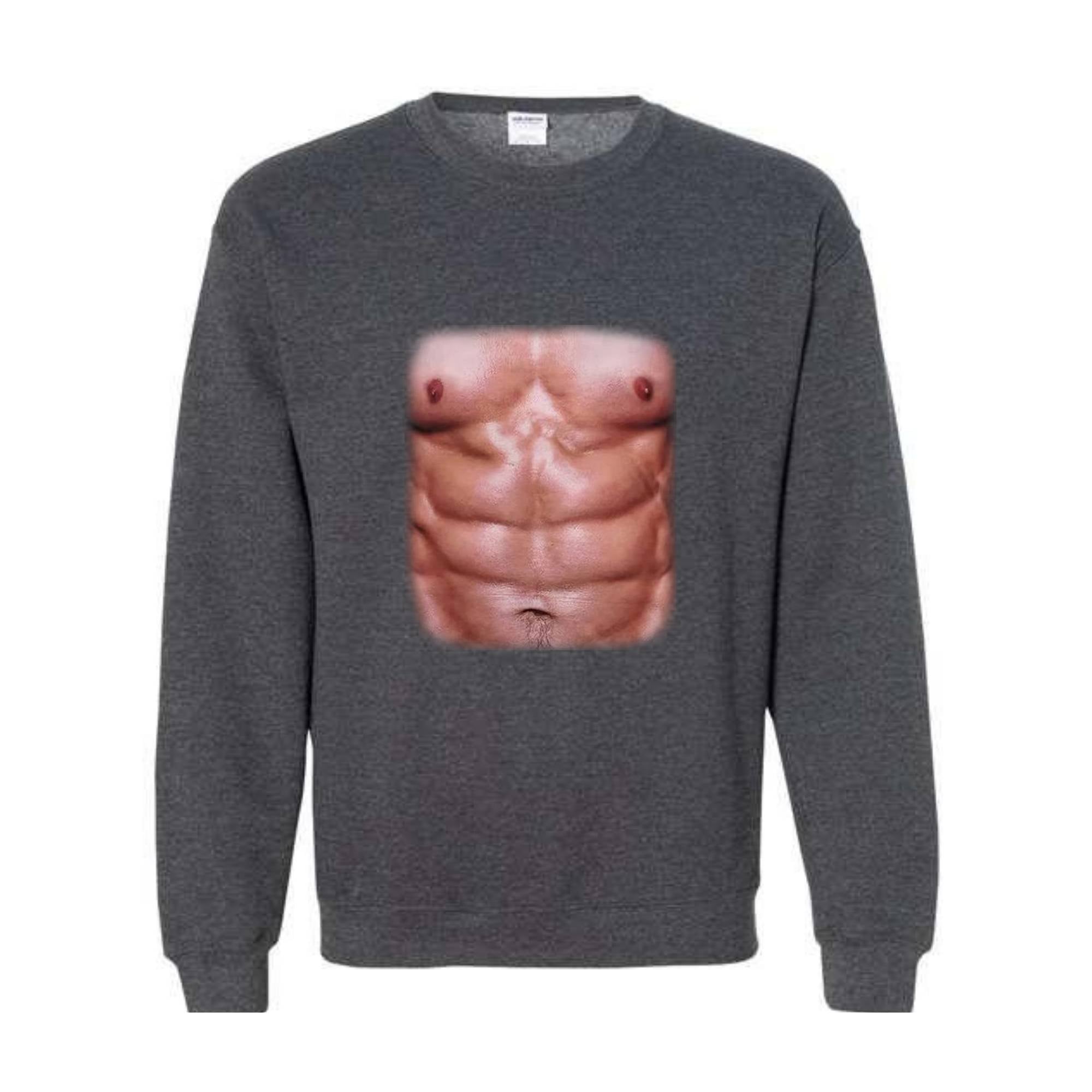 Chest Six Pack Muscles Sweatshirt, Bodybuilder , Funny Gym , Present Dad , Workout , Fitness Lover