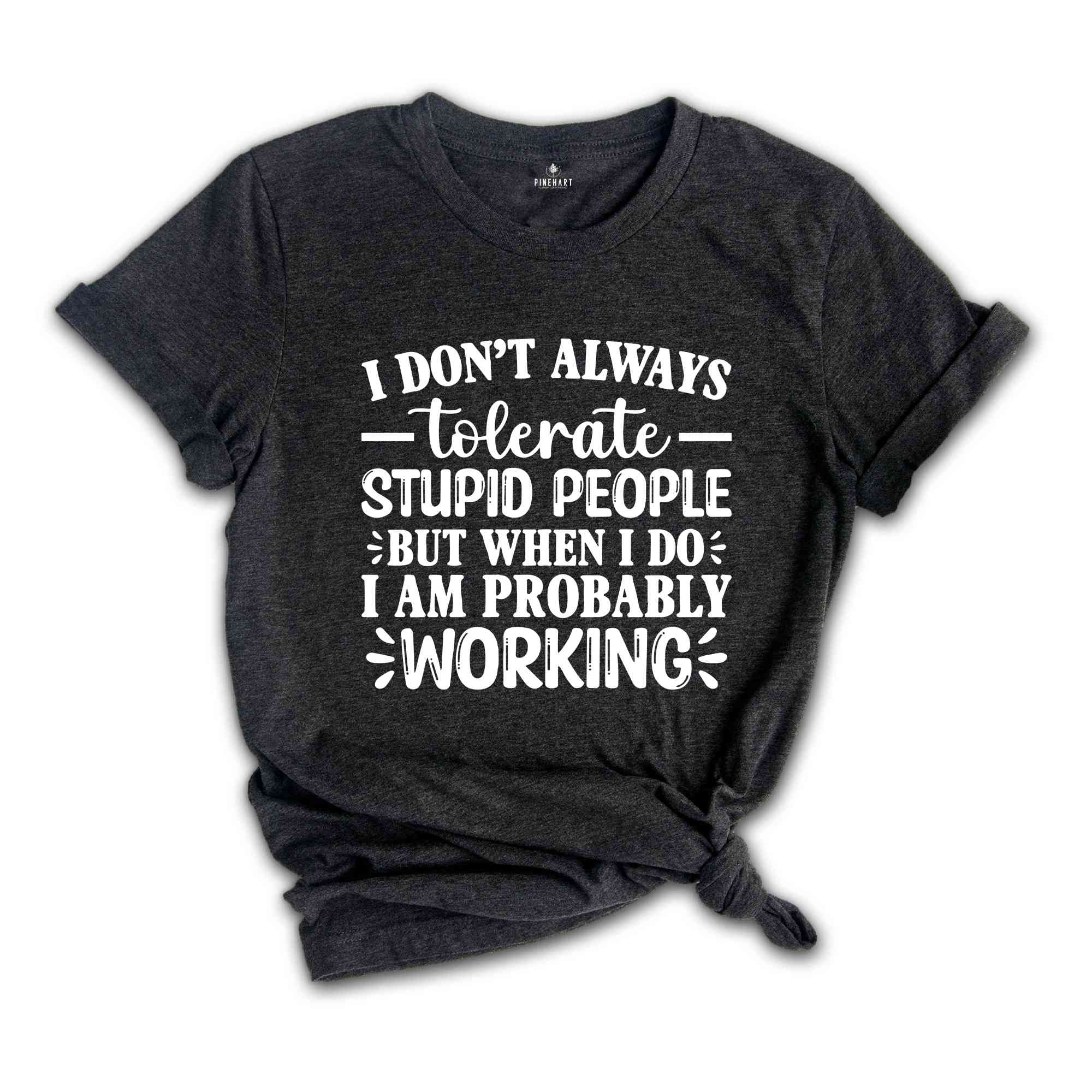 I Don't Always Tolerate Stupid People But When I Do I Am Probably At Work T-Shirt, Funny Work Shirt, Sarcastic Shirts