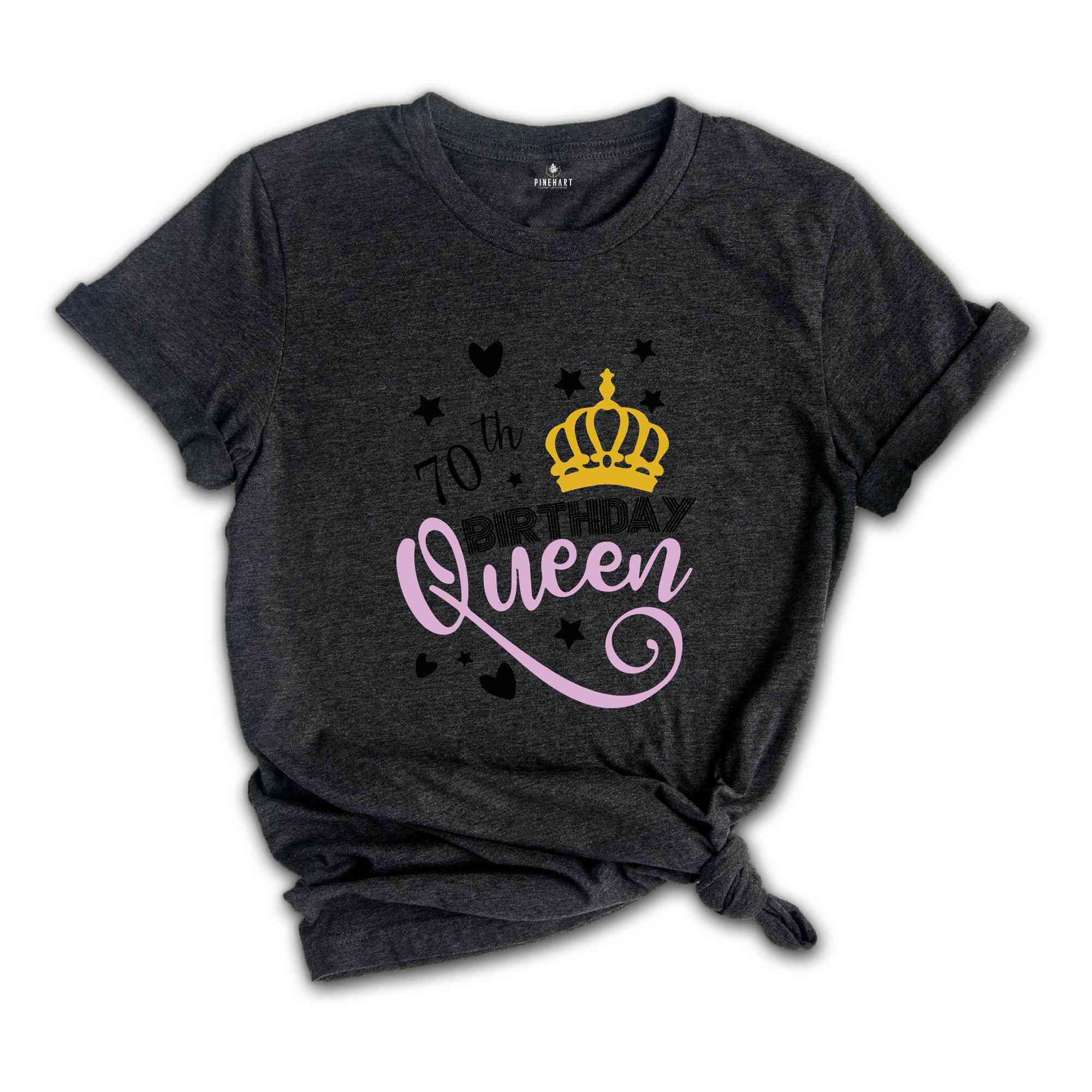 Custom Birthday Queen And Crew Shirt, Personalized 70th Birthday Queen T-Shirt, Birthday Queen Your Name On Shirt, Birthday Crew T-Shirt