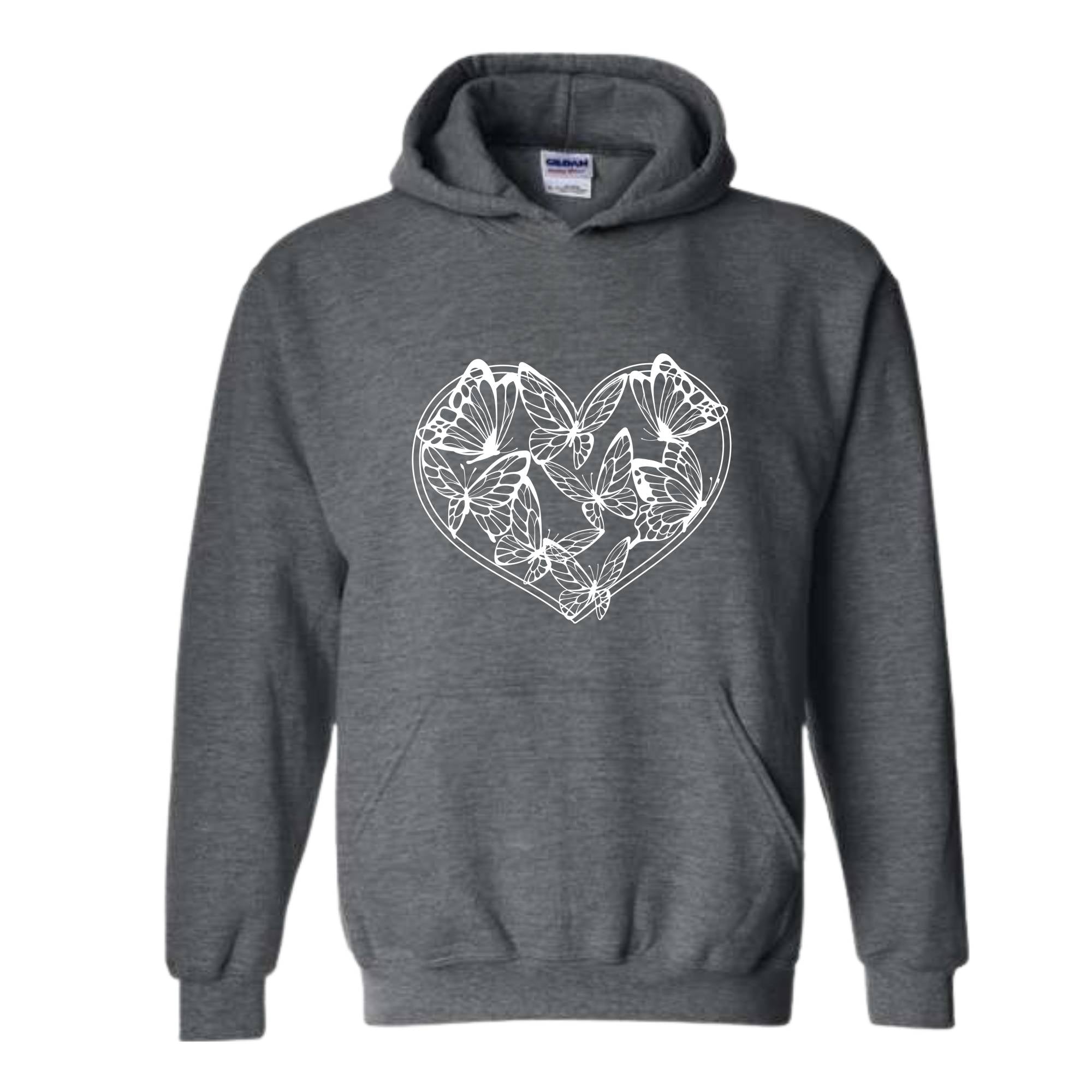 Boho Butterflies Heart Sweatshirt, Butterflies Sweatshirt, Heart Sweatshirt, Butterfly Lover Gift, Butterfly Hoodie, Boho Sweatshirt