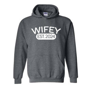 Wifey Hoodie , Wedding Gift Hoodie , Gift for Bride, New Wife Hoodie , Bridal Shower Hoodie , Newlywed Honeymoon Hoodie