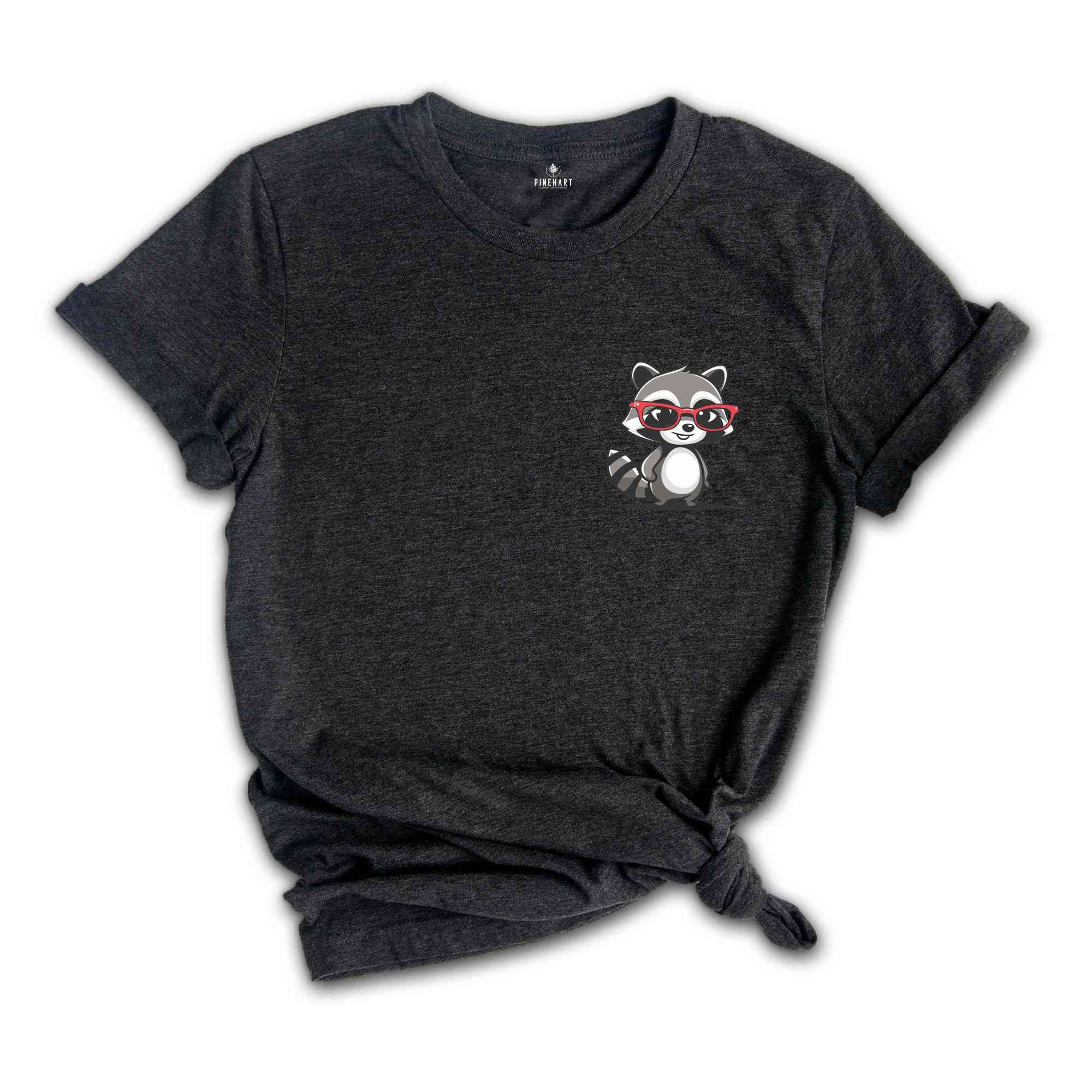 Pocket Raccoon Shirt, Cute Animal T-Shirt, Raccoon With Glasses, Raccoon Lover Shirt, Raccoon Gift, Raccoon Sweatshirt