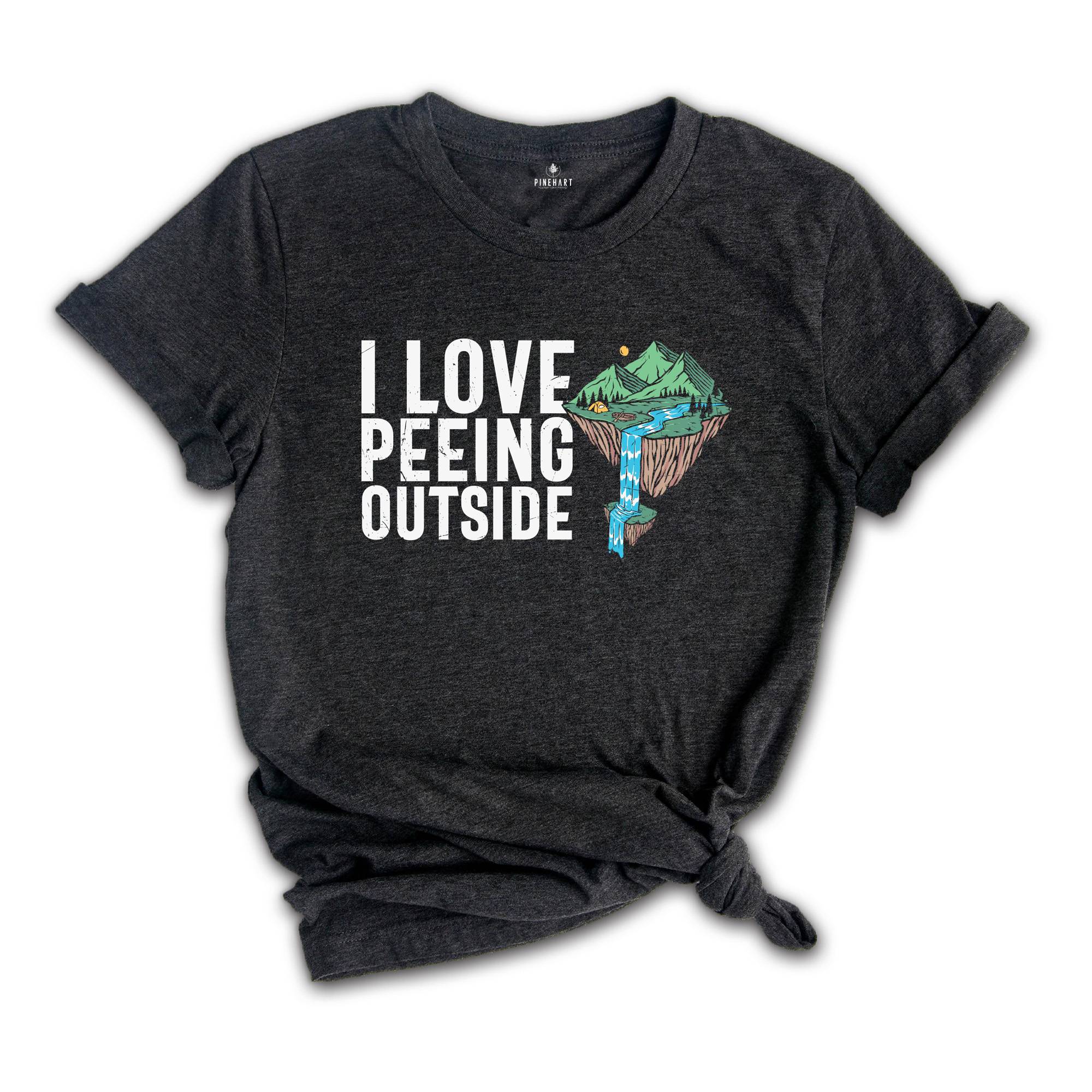 I Love Peeing Outside Camping Shirt, Funny Camping T-Shirt, Peeing In The Bushes Shirt, Camping Scene Tee