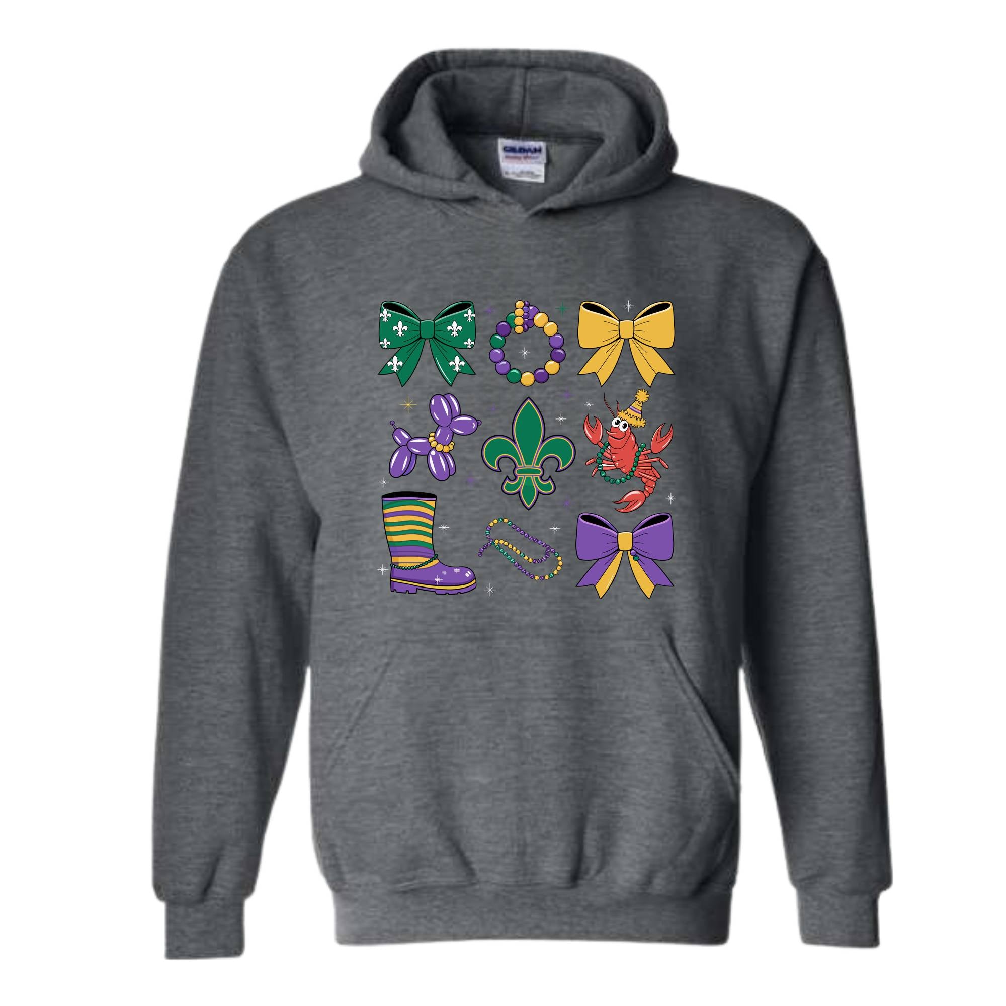 Coquette Mardi Gras Sweatshirt, Bow Mardi Gras Sweatshirt, Mardi Gras Hoodie, Ribbon Mardi Hoodie, Mardi Hoodie