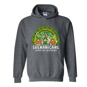 Shenanigans With My Gnomies Hoodie, St. Patricks Day Hoodie, Lucky Hoodie, Gnome Hoodie, Boho Rainbow Hoodie