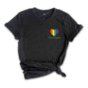 Custom Pride Flag Heart Shirt, Personalized Proud Shirt, LGBTQ Pride Shirt, Pide Month Shirt, Rainbow Flag Tee