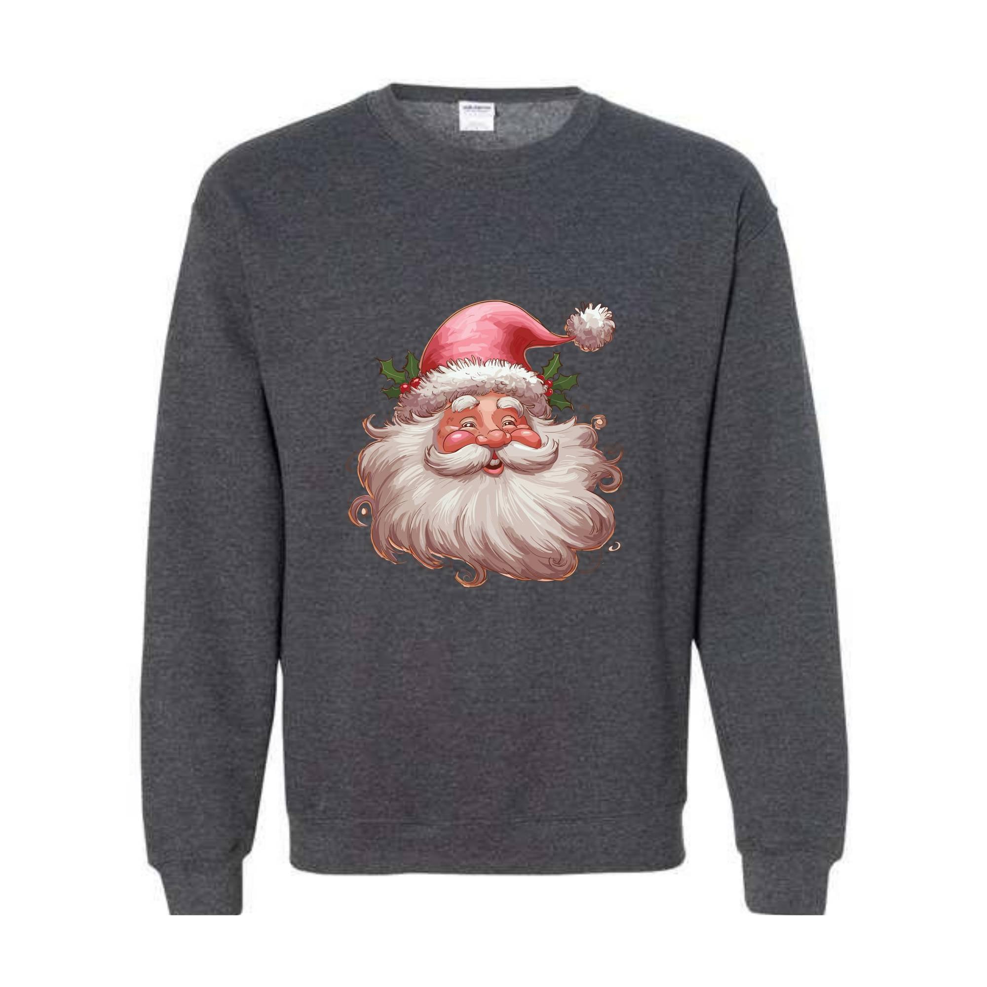 Retro Pink Santa Christmas Sweatshirt, Christmas Matching Family Sweat, Retro Christmas Sweatshirt, Vintage Holiday Sweater