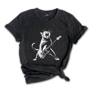 Cat Guitar Shirt, Music Shirt, Guitar Shirt, Cat Shirt, Cat Lover Shirt, Guitar Lover Shirt, Funny Cat Shirt, Cat Music Shirt, Cool Cat Tee