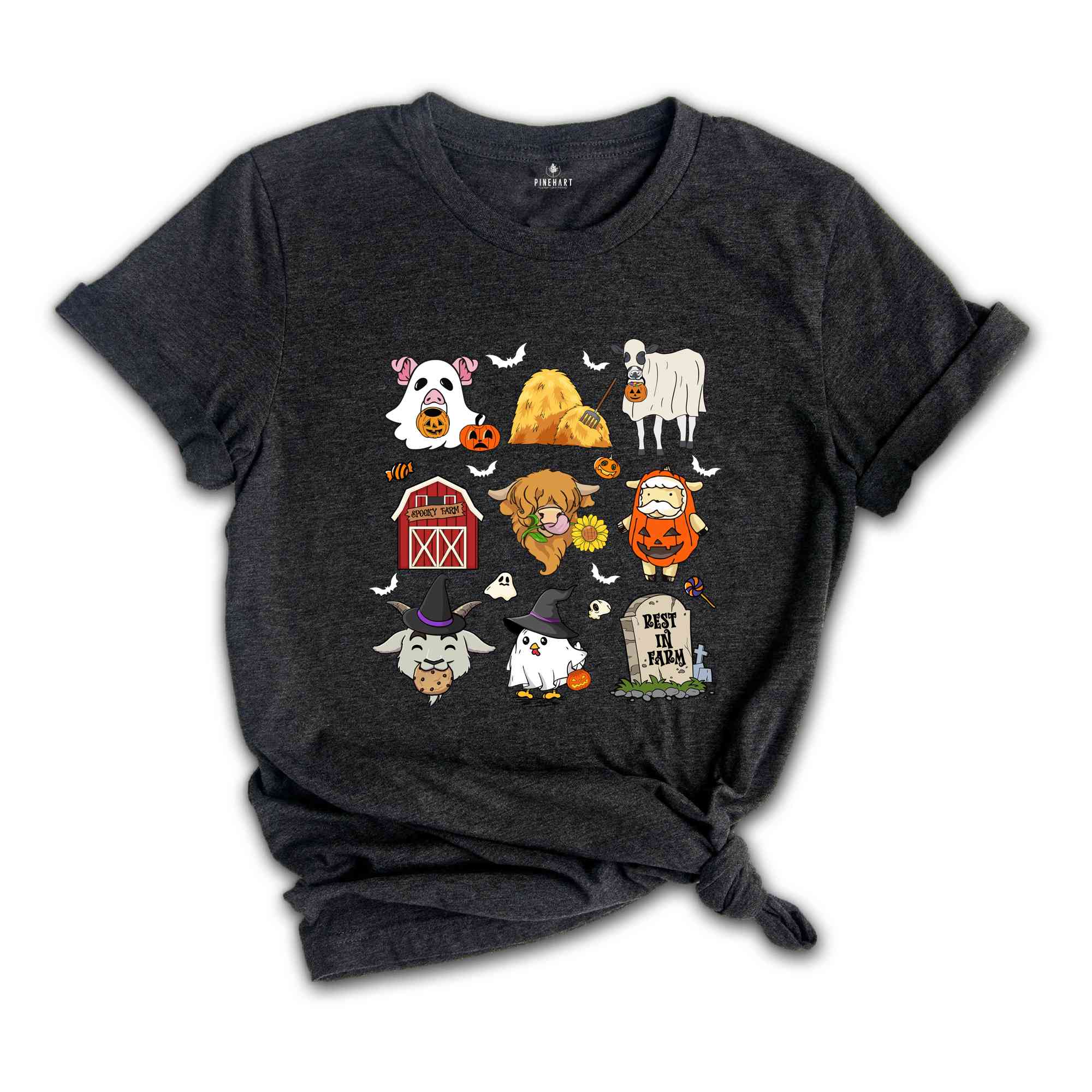 Spooky Farm Animal Shirt, Halloween Farm Shirt, Spooky Season Shirt, Farmer Halloween Gift, Ghost Shirt, Boo Shirt, Cute Farm Animal Tee