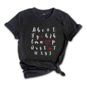 Alphabet Valentine Tee, Valentine Day Gift, Teacher Valentine Shirt, ABC Valentine T-shirt, Retro Valentine Shirt