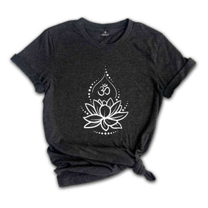 Lotus Flower TShirt, Yoga Graphic Tees, Meditation Shirt, Spiritual T-Shirt, Yoga Lover Shirt, Boho Style Shirt, Gift for Her