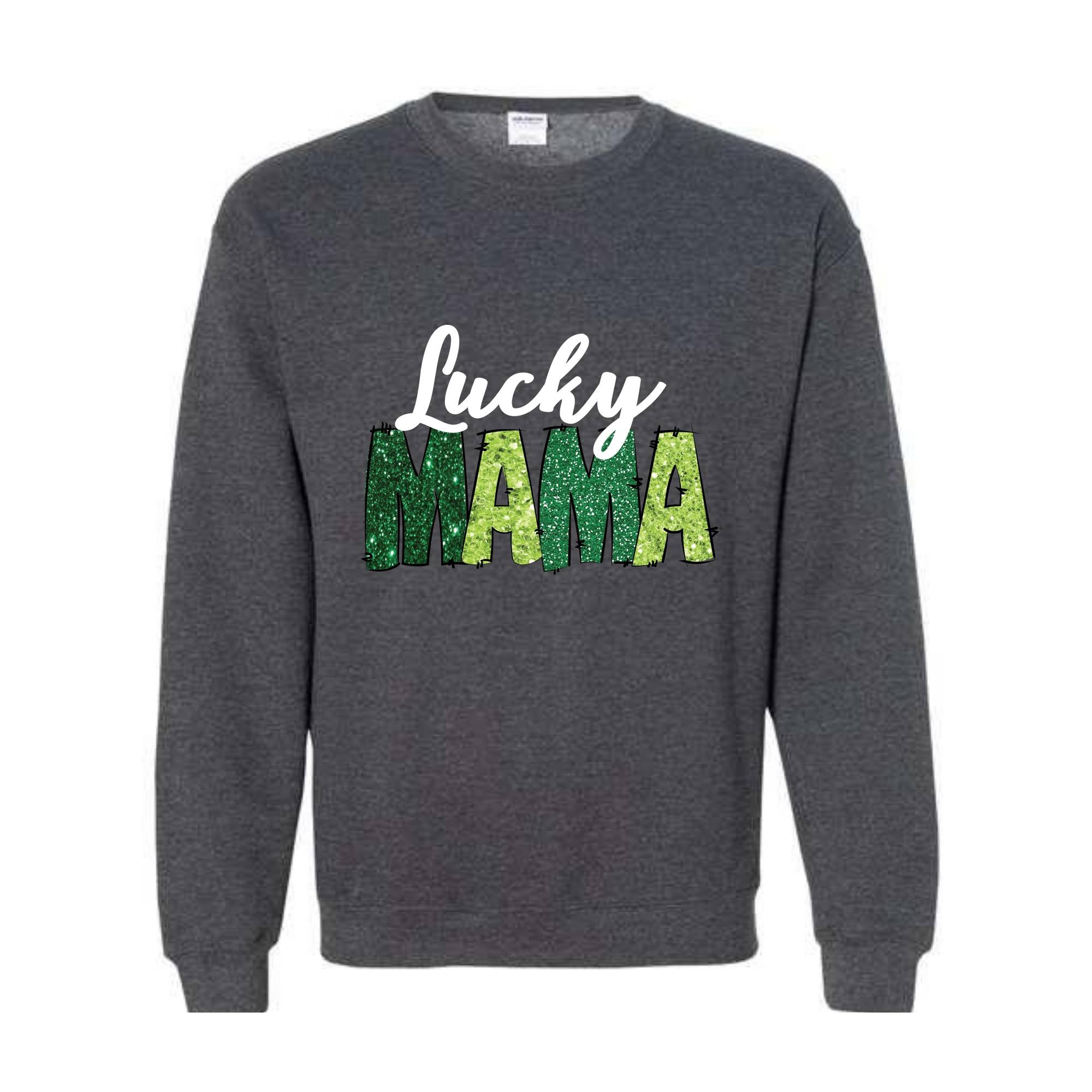 Custom Lucky Mama Sweatshirt, Custom Saint Patrick Sweatshirt, Mom Gift, Glitter St Patrick Hoodie, Personalized Clover Sweatshirt