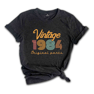 Vintage 1984 Original Parts Shirt, 40th Birthday Shirt, Vintage Mom Shirt, 40th Birthday Gift, 40th Birthday Shirt, Retro Age Shirt