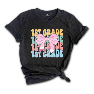 1st Grade Teacher Coquette Shirt, Teacher Pencil Coquette Bow Shirt, Teacher T-Shirt, Teacher Appreciation Shirt, Gifts For Teachers