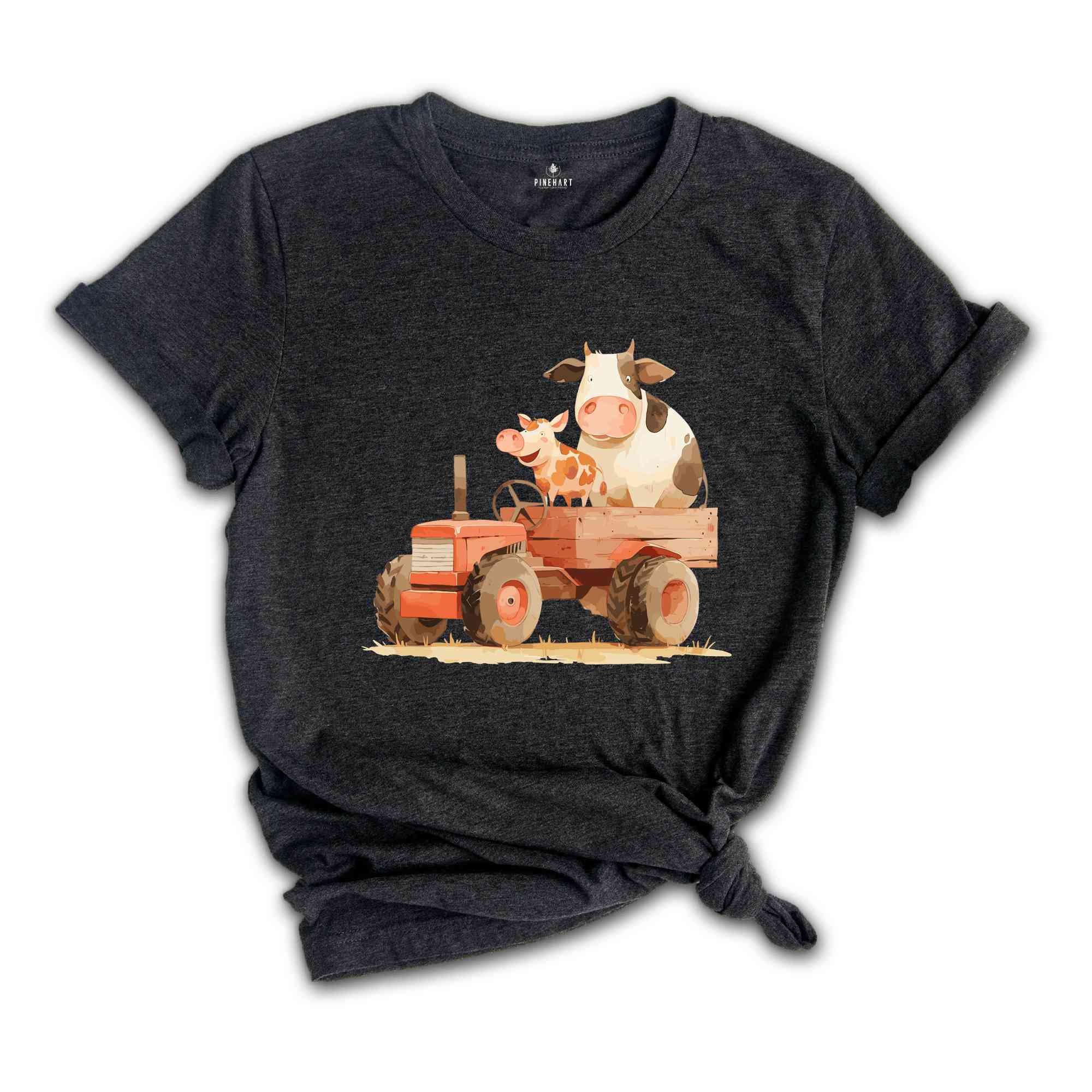 Farm Animals T-Shirt, Funny Farmer Shirt, Funny Animals In Tractor Tee, Cow Shirt, Chicken Shirt, Farmer Birthday Gifts