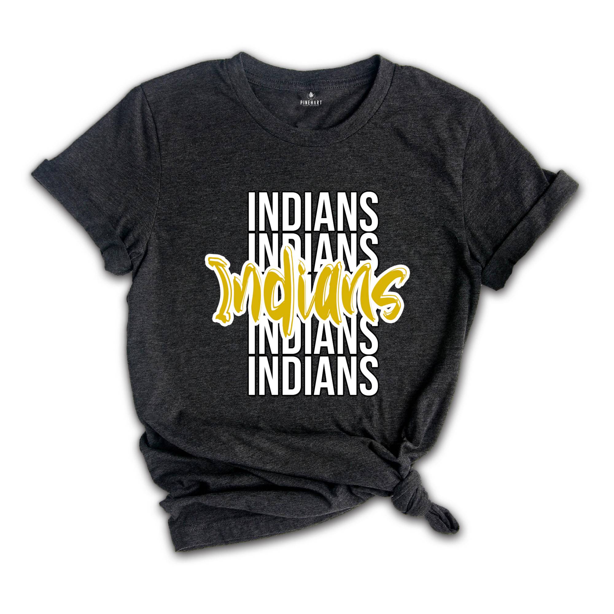 Team Mascot T-Shirt, Indians Team Shirt, Indians Football Tee, Indians Fan Gift, Indians School Tee, Indians School Spirit