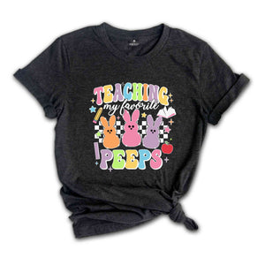 Teaching My Favorite Peeps Shirt, Retro Easter Shirt, Easter Teacher Shirt, Easter Bunny T-Shirt, Peeps Teacher Shirt