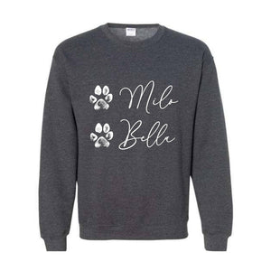 Custom Dog Mama Sweater With Dog Names On Sleeve, Dog Mama Sweatshirt, Personalized Dog Mama Sweater, Custom Dog Names