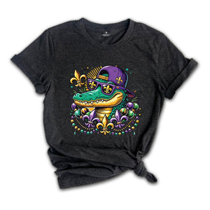 Mardi Gras Alligator Shirt, Mardi Gras Vibes Shirt, Mardi Gras Shirt, Fat Tuesday Shirt, Louisiana Shirt, Beads Shirt, Carnival Shirt