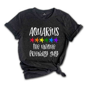 Aquarius The Unique Friendly Gay Zodiac Shirt, LGBT Pride Shirt, Aquarius Shirt, Gift For Gay Shirt, Gay Pride Shirt, Gay Zodiac Shirt