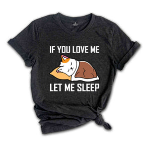 If You Love Me Let Me Sleep Lazy Cat T-Shirt, Sleeping Cat Shirt, Funny Cat Owner T-Shirt, White Cat Sleeping